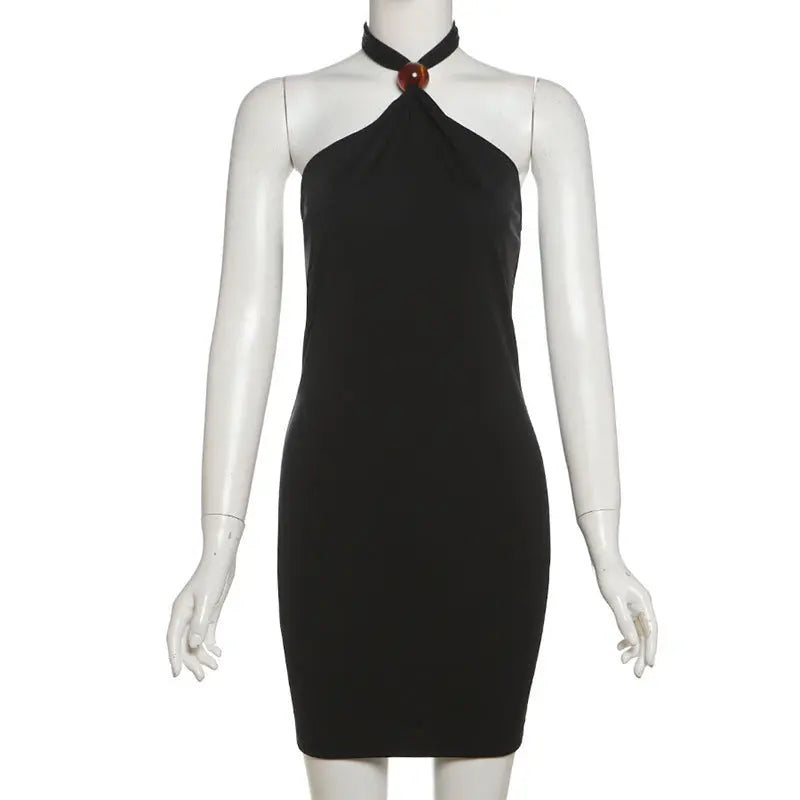 Halter Three-dimensional Decoration Slim-fit Slimming Sheath Jumpsuit Skirt Vincent