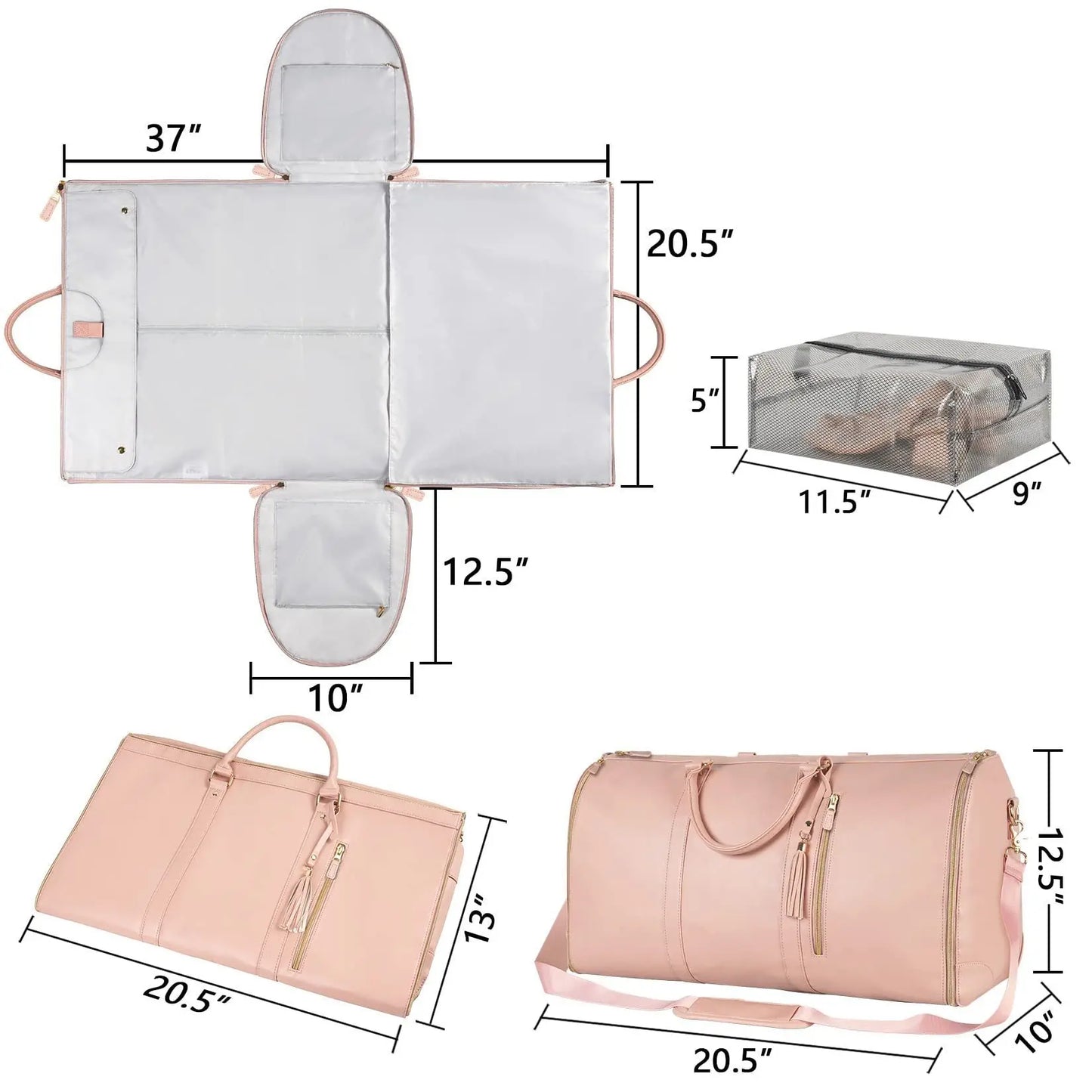 Large Capacity Travel Duffle Bag Women's Handbag Folding Suit Bag Waterproof Clothes Totes - Vincent