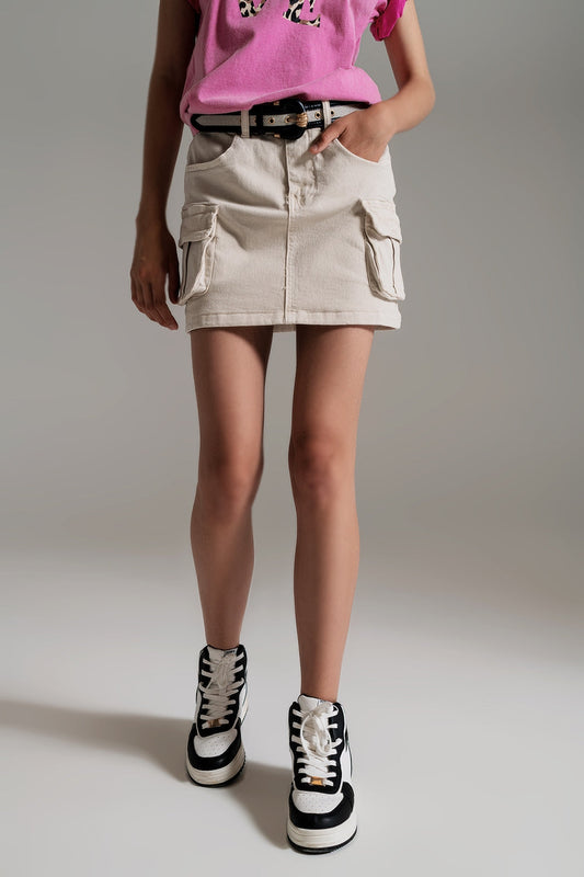 Cargo Mini Skirt in Beige Zenith Intercontinental