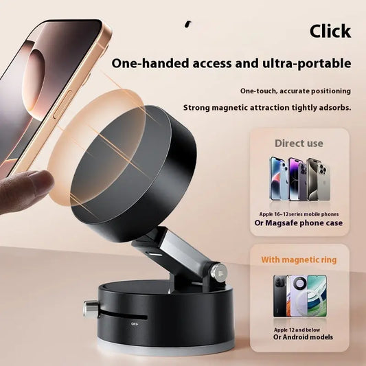 Foldable Magnetic Vacuum Car Phone Holder Foldable Suction Cup With Suction Cup Hands-Free Navigation For Smart Phone Vincent